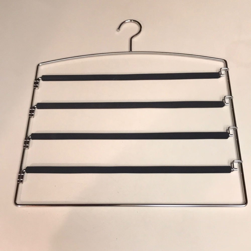 Pant Hanger w/ 4-Tier Black Swinging Non-Slip Foam Bars